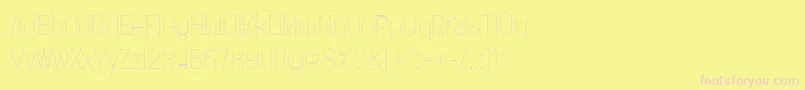 Vacerserifthinpersonal-fontti – vaaleanpunaiset fontit keltaisella taustalla