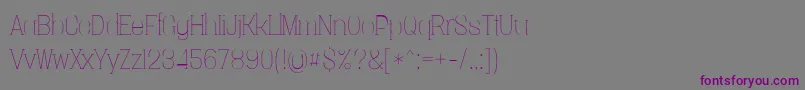 Шрифт Vacerserifthinpersonal – фиолетовые шрифты на сером фоне