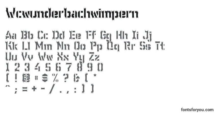 Wcwunderbachwimpern (104269)フォント–アルファベット、数字、特殊文字