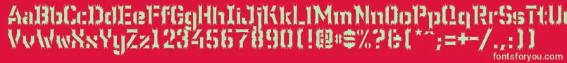 Wcwunderbachwimpern Font – Green Fonts on Red Background