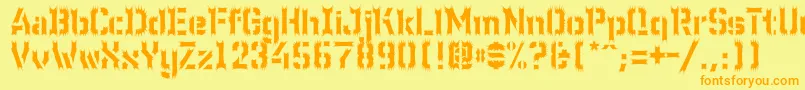 Wcwunderbachwimpern Font – Orange Fonts on Yellow Background