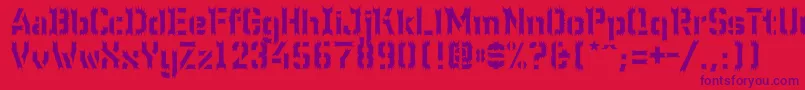 Wcwunderbachwimpern Font – Purple Fonts on Red Background