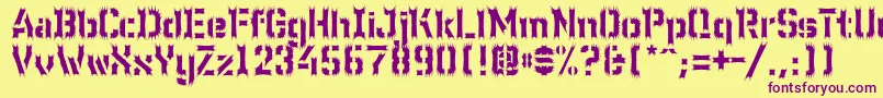 Wcwunderbachwimpern Font – Purple Fonts on Yellow Background