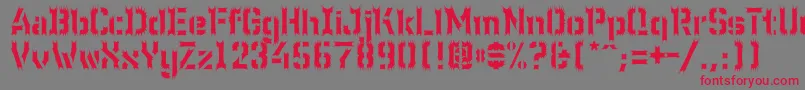 Wcwunderbachwimpern Font – Red Fonts on Gray Background