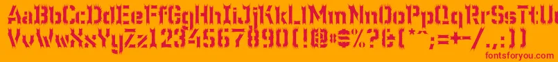 Wcwunderbachwimpern Font – Red Fonts on Orange Background