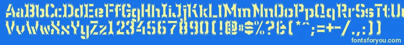 Wcwunderbachwimpern Font – Yellow Fonts on Blue Background