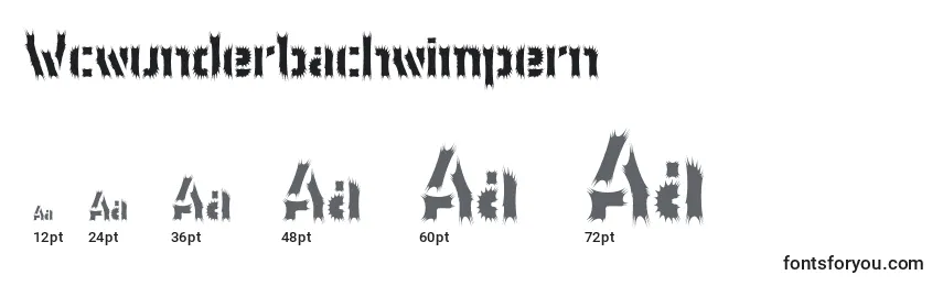 Größen der Schriftart Wcwunderbachwimpern (104269)