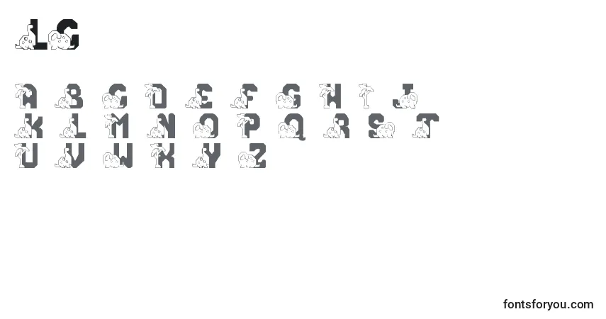 Schriftart LmsConradasaur – Alphabet, Zahlen, spezielle Symbole