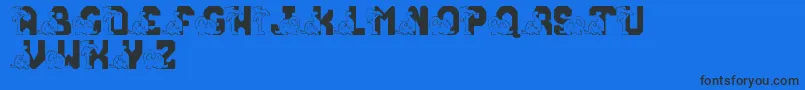 LmsConradasaur Font – Black Fonts on Blue Background