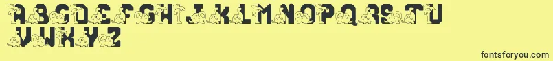 LmsConradasaur Font – Black Fonts on Yellow Background