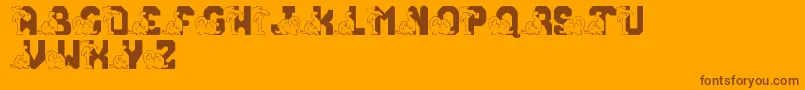 LmsConradasaur Font – Brown Fonts on Orange Background