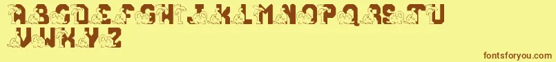 LmsConradasaur Font – Brown Fonts on Yellow Background