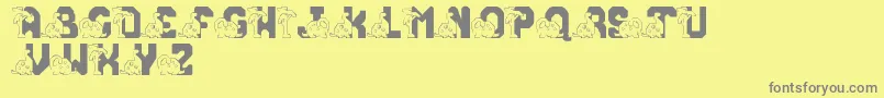 LmsConradasaur Font – Gray Fonts on Yellow Background