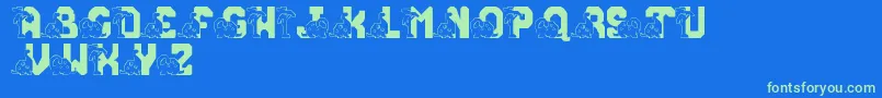 LmsConradasaur Font – Green Fonts on Blue Background