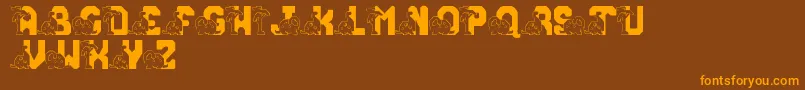 LmsConradasaur Font – Orange Fonts on Brown Background