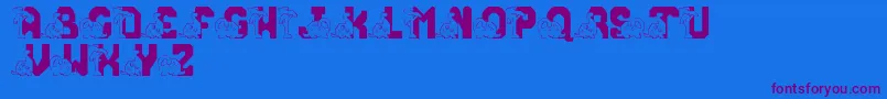 LmsConradasaur Font – Purple Fonts on Blue Background