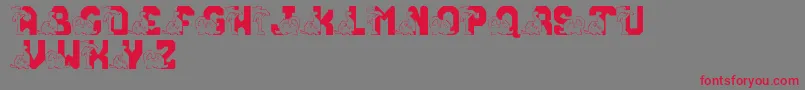 LmsConradasaur Font – Red Fonts on Gray Background
