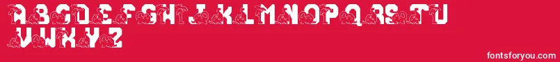 LmsConradasaur Font – White Fonts on Red Background