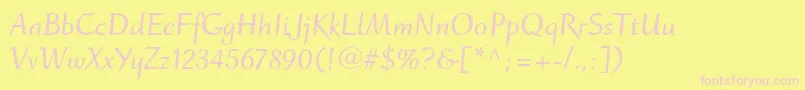 Шрифт RuzickaFreehandLtBold – розовые шрифты на жёлтом фоне