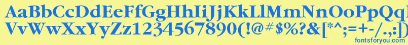 GaramondcttBold Font – Blue Fonts on Yellow Background