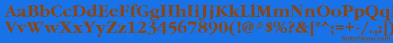 フォントGaramondcttBold – 茶色の文字が青い背景にあります。