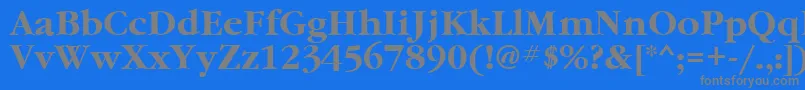 GaramondcttBold-Schriftart – Graue Schriften auf blauem Hintergrund