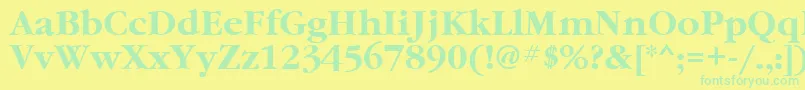 GaramondcttBold Font – Green Fonts on Yellow Background