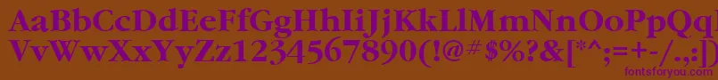 GaramondcttBold-fontti – violetit fontit ruskealla taustalla