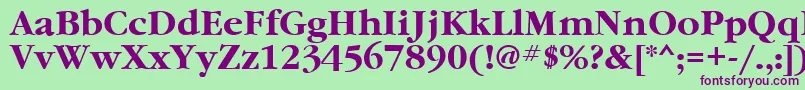 GaramondcttBold Font – Purple Fonts on Green Background