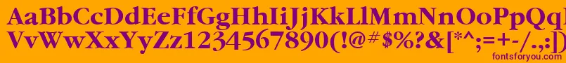 GaramondcttBold Font – Purple Fonts on Orange Background