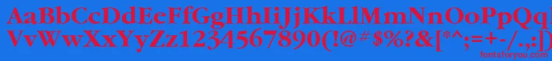 GaramondcttBold Font – Red Fonts on Blue Background