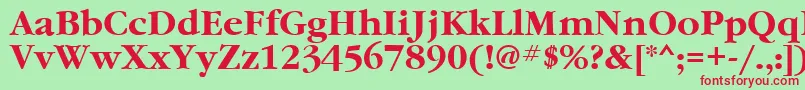 GaramondcttBold Font – Red Fonts on Green Background
