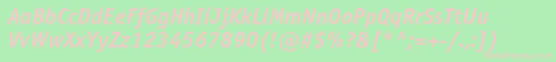 OfficinasanscBolditalic Font – Pink Fonts on Green Background