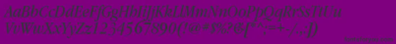 Weitere Informationen zur GaramondbooknarrowettItalic-Schriftart GaramondbooknarrowettItalic-Schriftart – Schwarze Schriften auf violettem Hintergrund