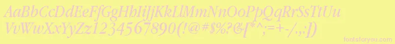 More about GaramondbooknarrowettItalic Font GaramondbooknarrowettItalic Font – Pink Fonts on Yellow Background