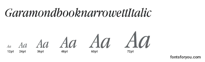 Размеры шрифта GaramondbooknarrowettItalic