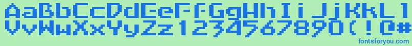 Arcology Font – Blue Fonts on Green Background