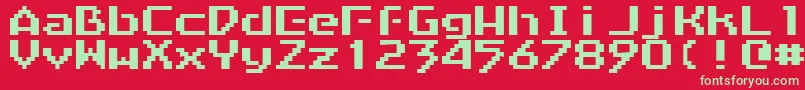 Arcology Font – Green Fonts on Red Background