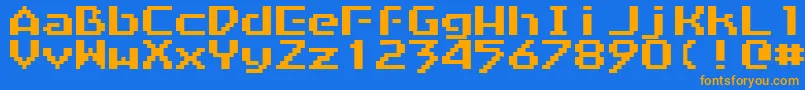 Arcology Font – Orange Fonts on Blue Background
