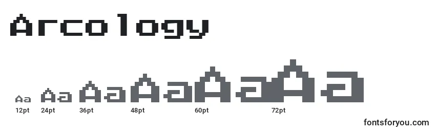 Размеры шрифта Arcology (104275)