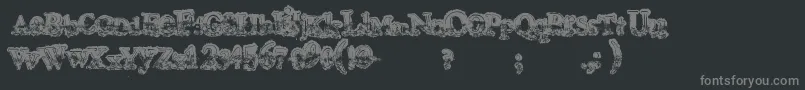 フォントMohawk – 黒い背景に灰色の文字