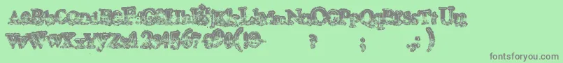 Mohawk Font – Gray Fonts on Green Background