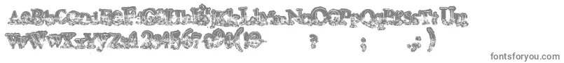 Mohawk-fontti – harmaat kirjasimet valkoisella taustalla