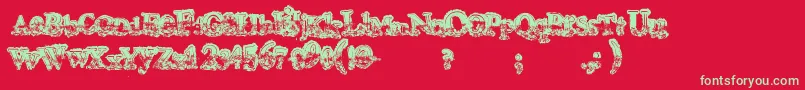 Mohawk Font – Green Fonts on Red Background