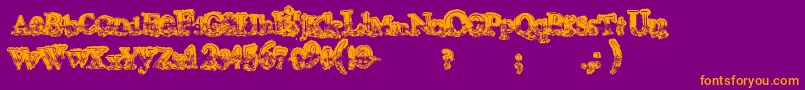 フォントMohawk – 紫色の背景にオレンジのフォント