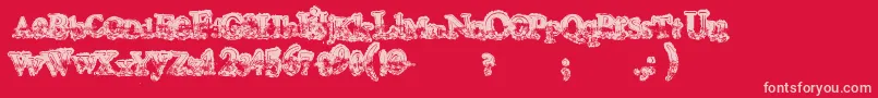 Mohawk Font – Pink Fonts on Red Background