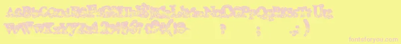 Mohawk-fontti – vaaleanpunaiset fontit keltaisella taustalla