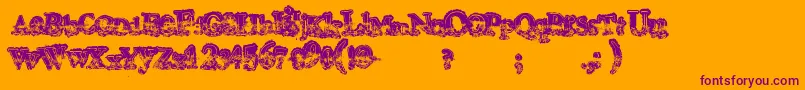 Mohawk Font – Purple Fonts on Orange Background
