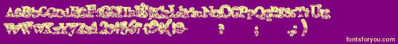 Mohawk-fontti – keltaiset fontit violetilla taustalla