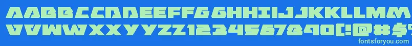 Eaglestrikeexpand Font – Green Fonts on Blue Background